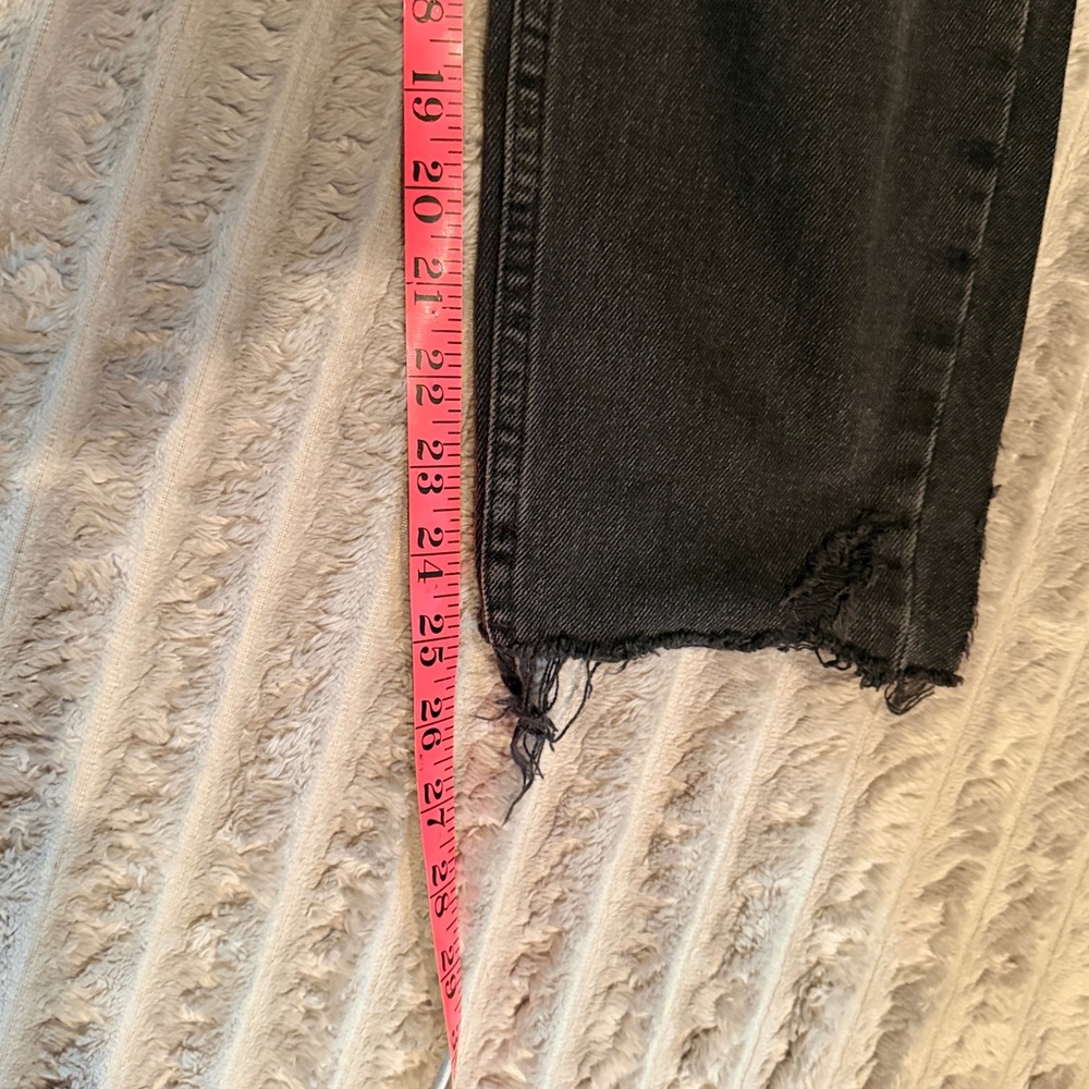 We The Free Free People High Rise Button Fly Distressed Straight Leg Jeans 27 - Picture 8 of 8